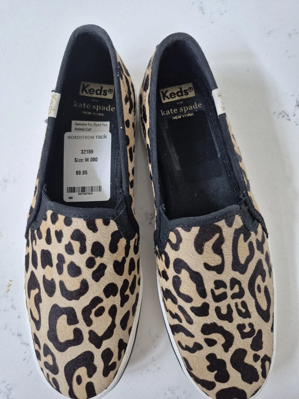 Keds Leopard Slip-On Sneakers - Tan & Black